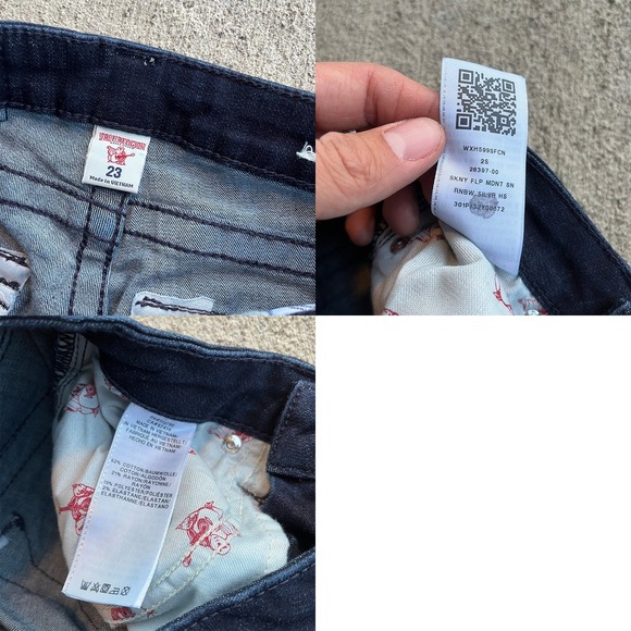 True Religion Skinny Jeans Dark Wash Denim Size 24 - Picture 5 of 6